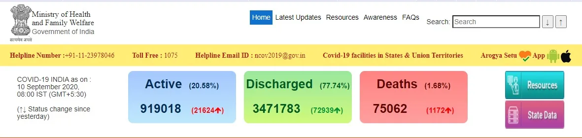 india coronavirus ministry of health and family welfare 